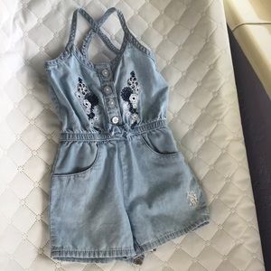 Embroidered denim jumper